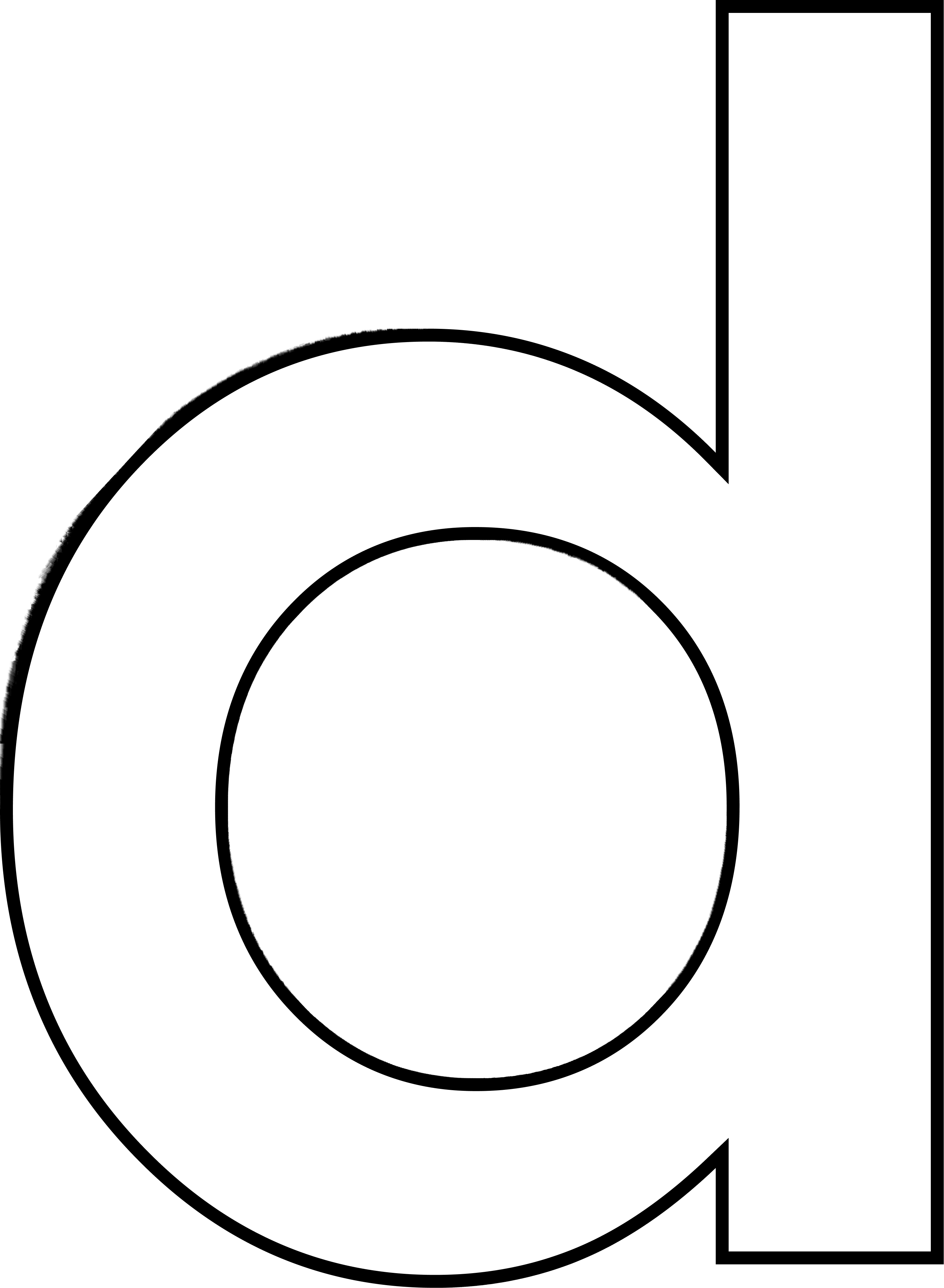 Floating letter d